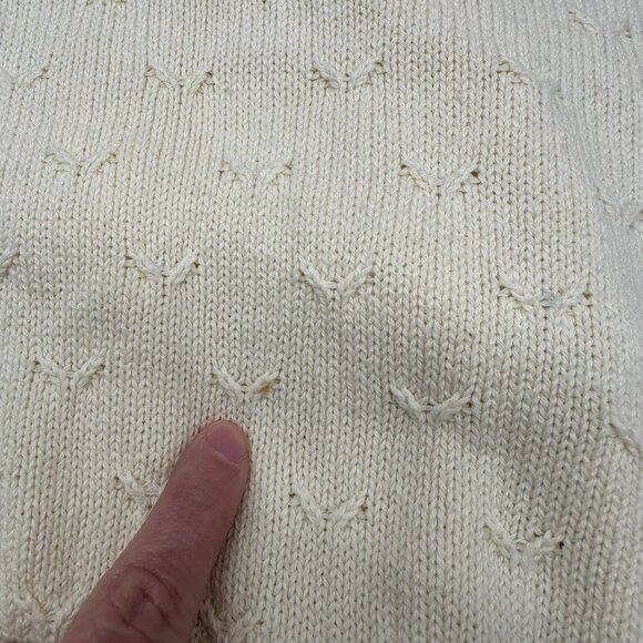 Vintage Cardigan Sweater Karen Scott USA Cotton Pale Yellow Womens Small 1980s - Picture 8 of 9